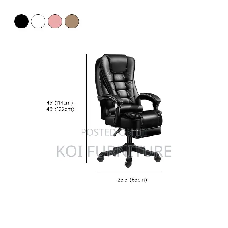 Office Chair; Leather
Ergonomic Office Chair With Simplistic Style