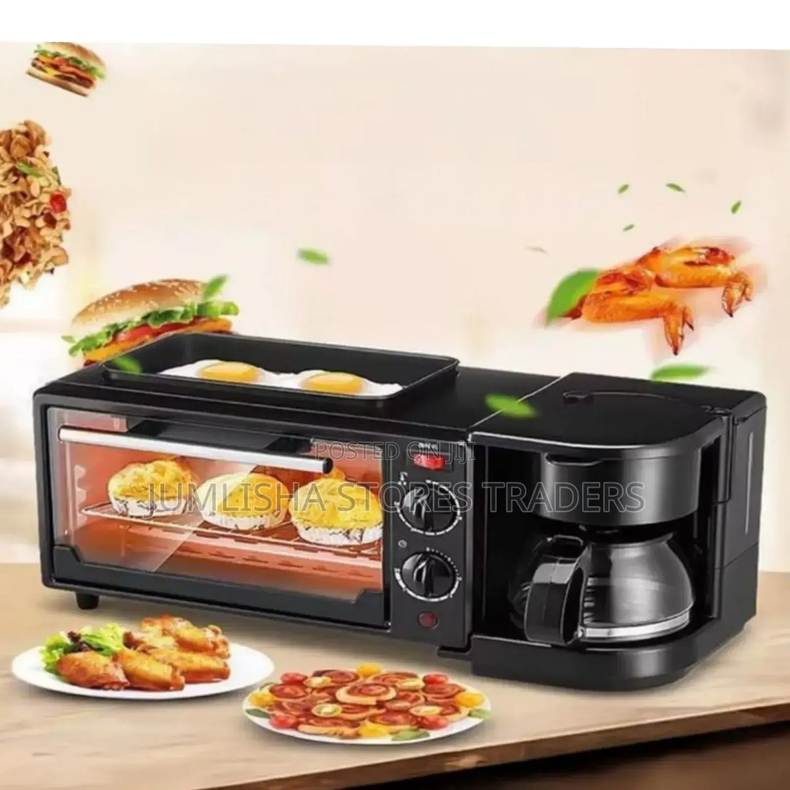 Reki Rk 3-in-1 Breakfast Station With Oven and Coffee Maker