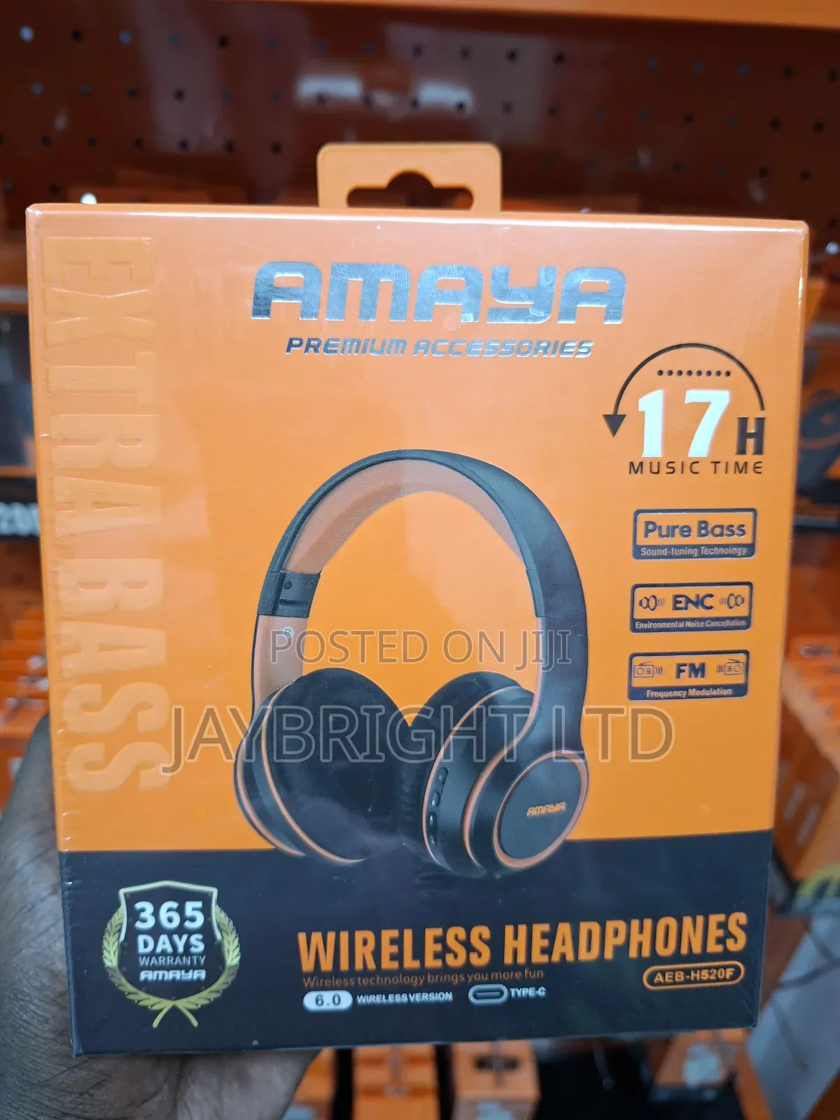 Amaya Wireless Headphones Eab-H520f 17hour Ml Enc. Pure Bass Fm