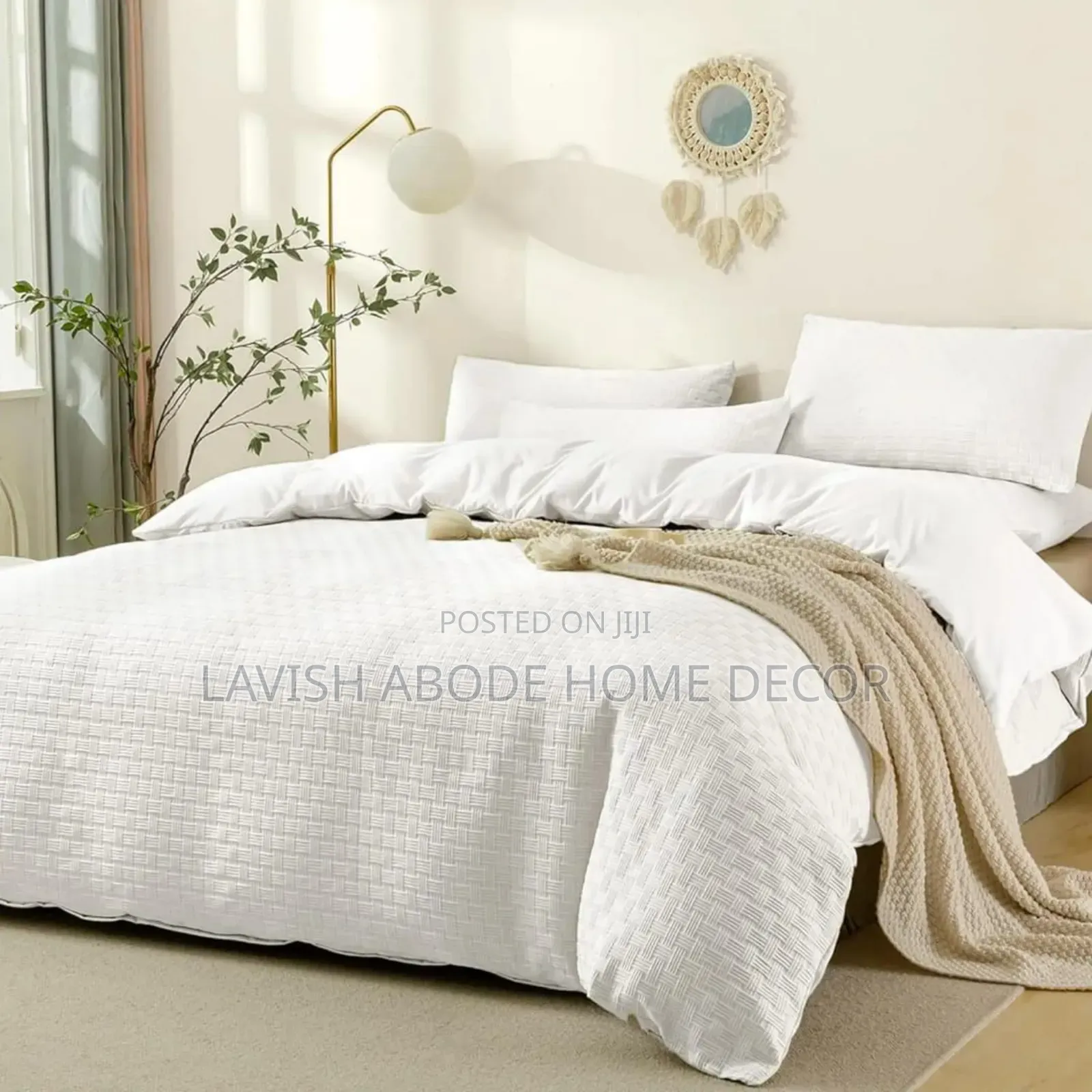 Waffle Weaving Poplin Luxury Soft Cotton Duvet Cover Plus 2 Pillowcase