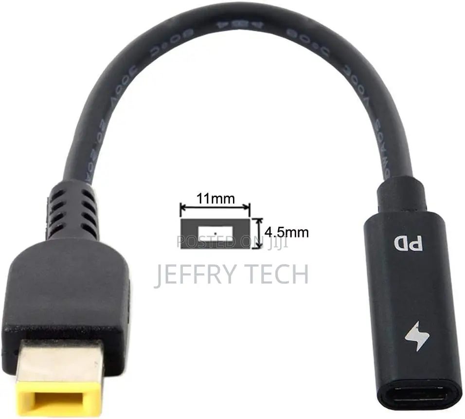 Type C Usb-C to Rectangle 11.0x4.5mm Powe Cable for Thinkpad X1 Carbon