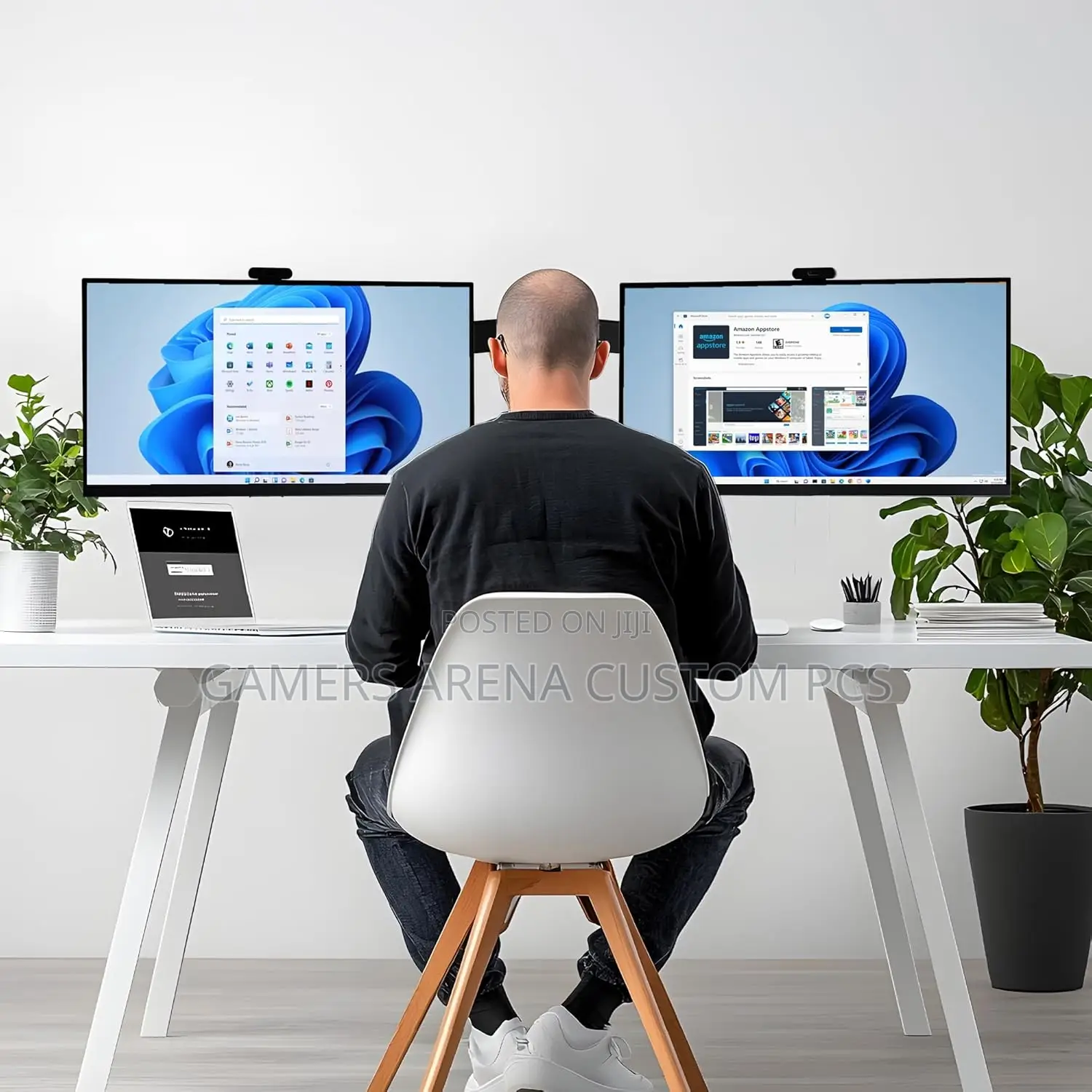 Zeno M622 Dual Monitor Arm Clamp Mount. Each Arm 13'' Up to 27 Inches