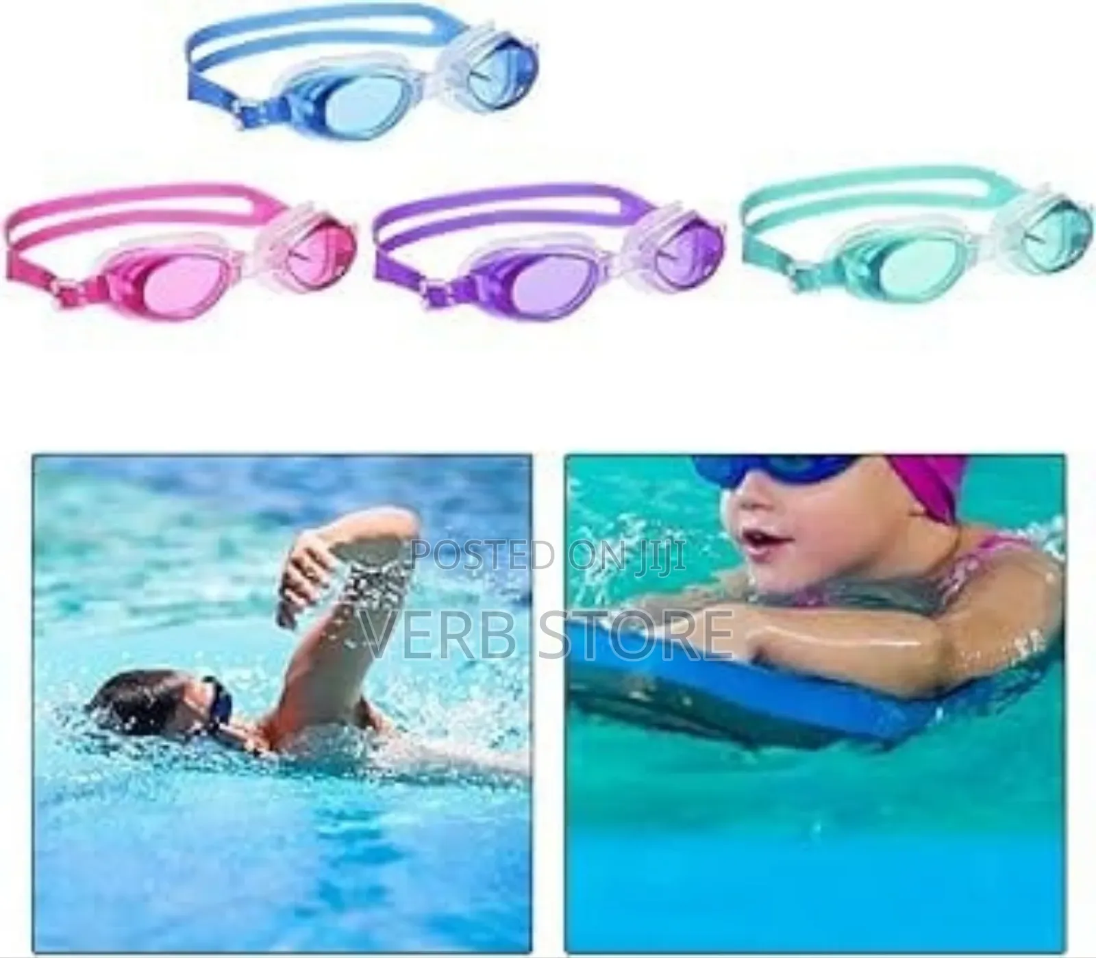 4pcs Swimming Set With Swimming Cap, Googles, Nose Clip And Ear Plugs