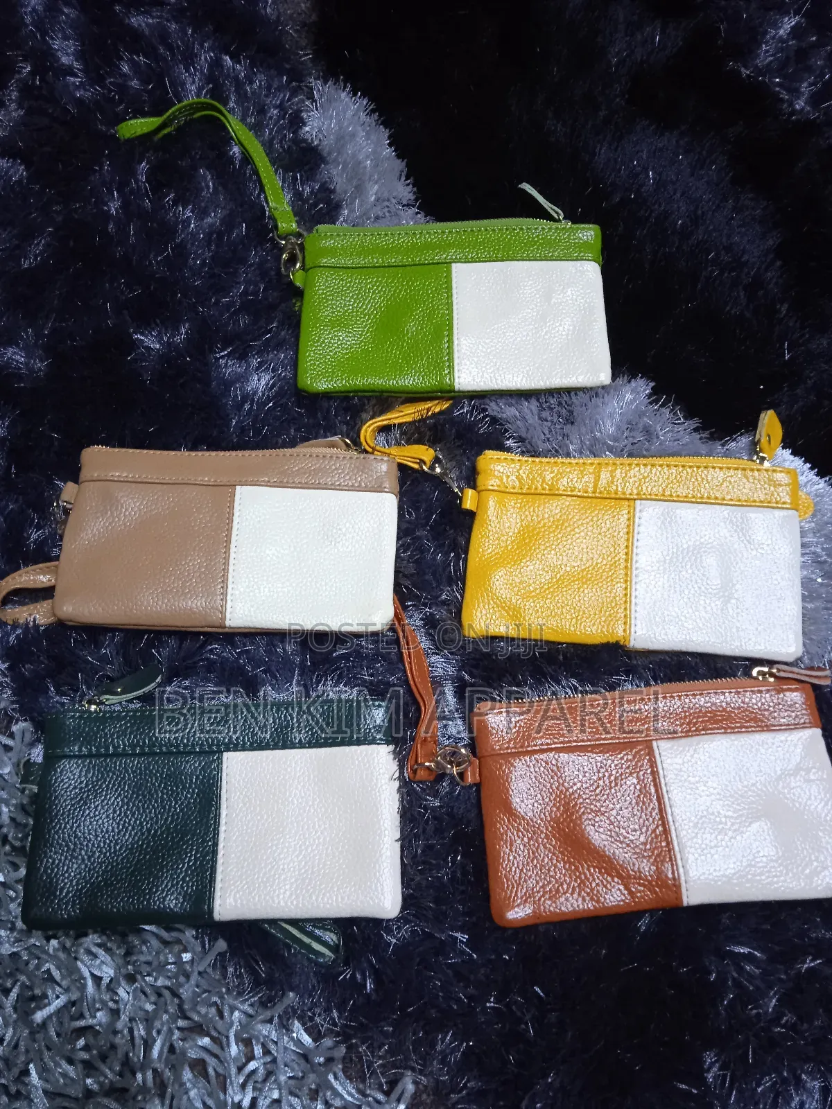 Green, Brown, Beige and Yellow Leather Ladies Wallets