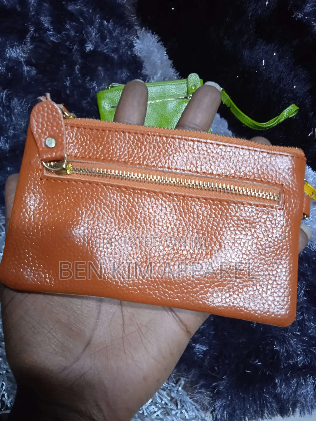 Green, Brown, Beige and Yellow Leather Ladies Wallets
