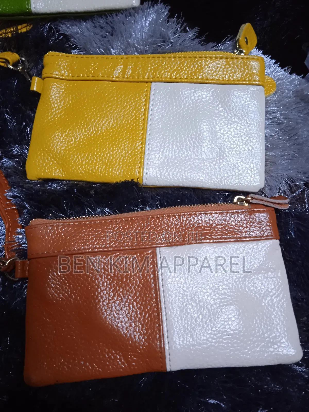 Green, Brown, Beige and Yellow Leather Ladies Wallets