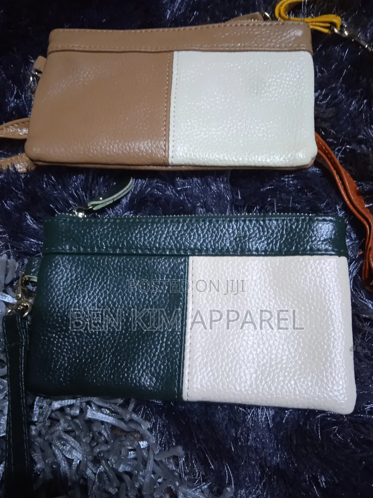 Green, Brown, Beige and Yellow Leather Ladies Wallets