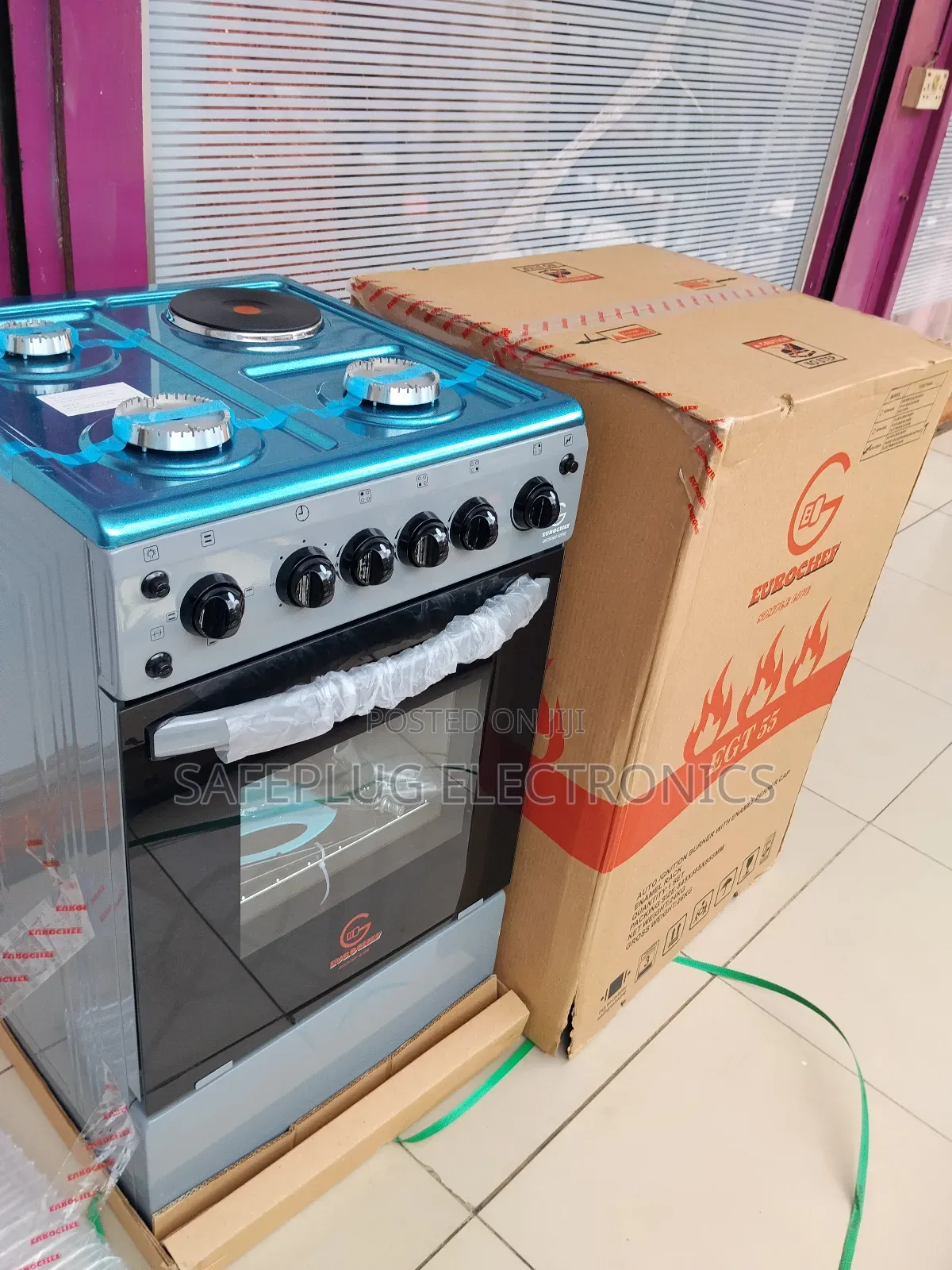 Eurochef Free Standing 3 Gas Burner +1 Electric Cooker