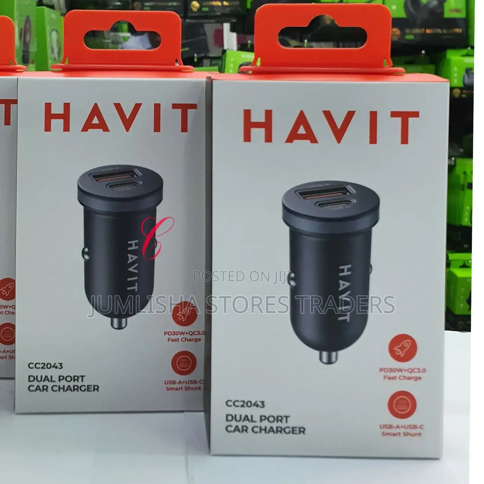 Havit Cc2043 *30w* Type C Usb Dual Port Car Charger Now Available