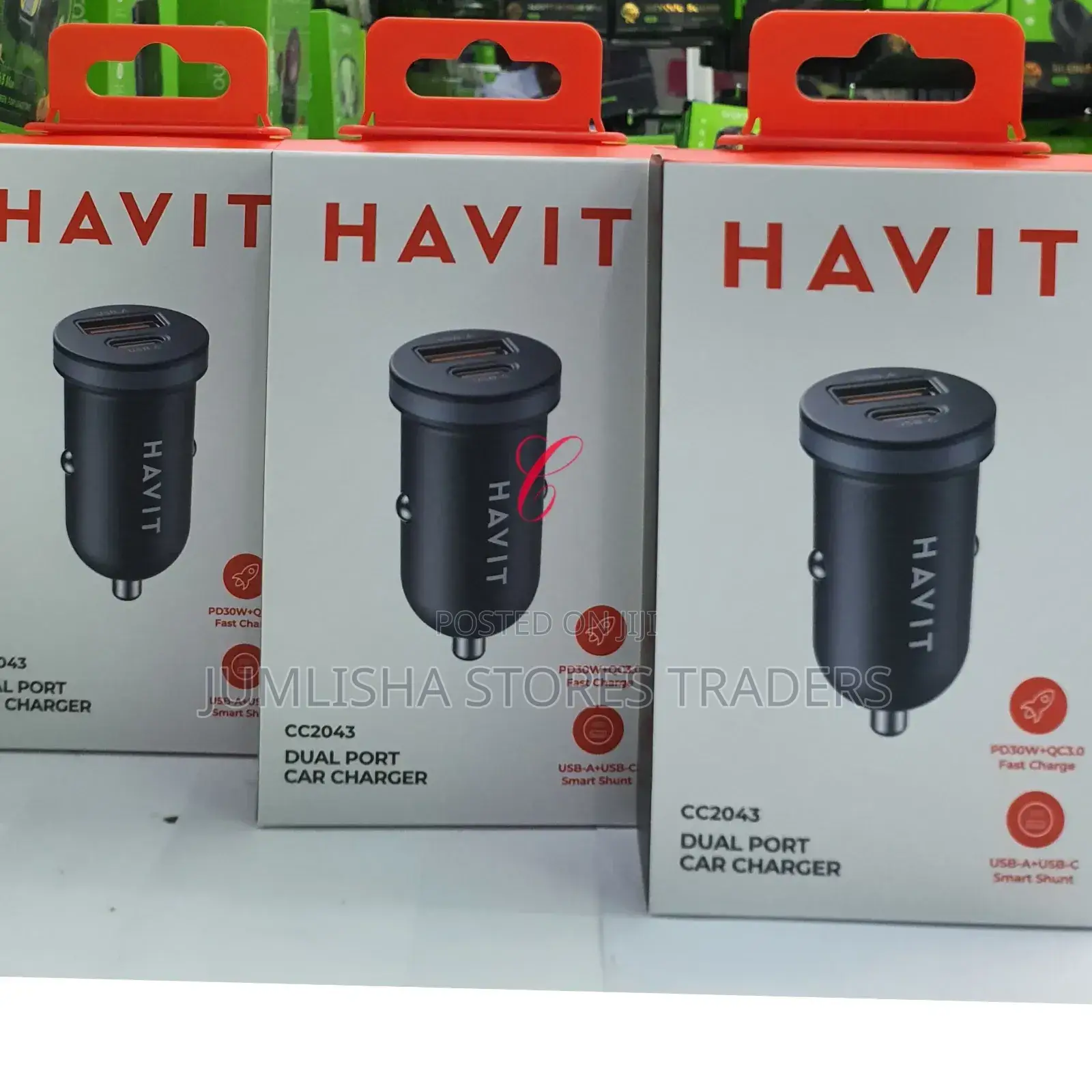 Havit Cc2043 *30w* Type C Usb Dual Port Car Charger Now Available
