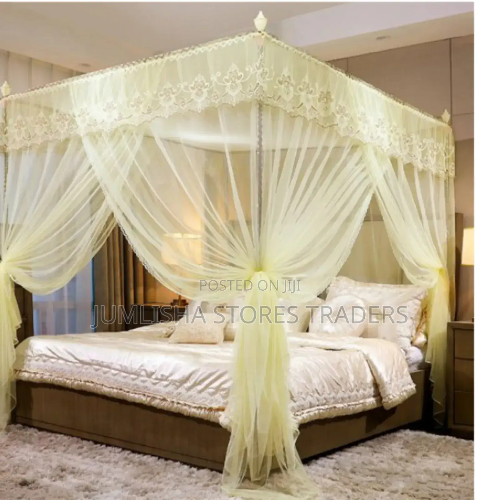 4 Stand Net Rail Mosquito Net Pink, Purple, Cream Sizes 4×6,5×6 $6×6