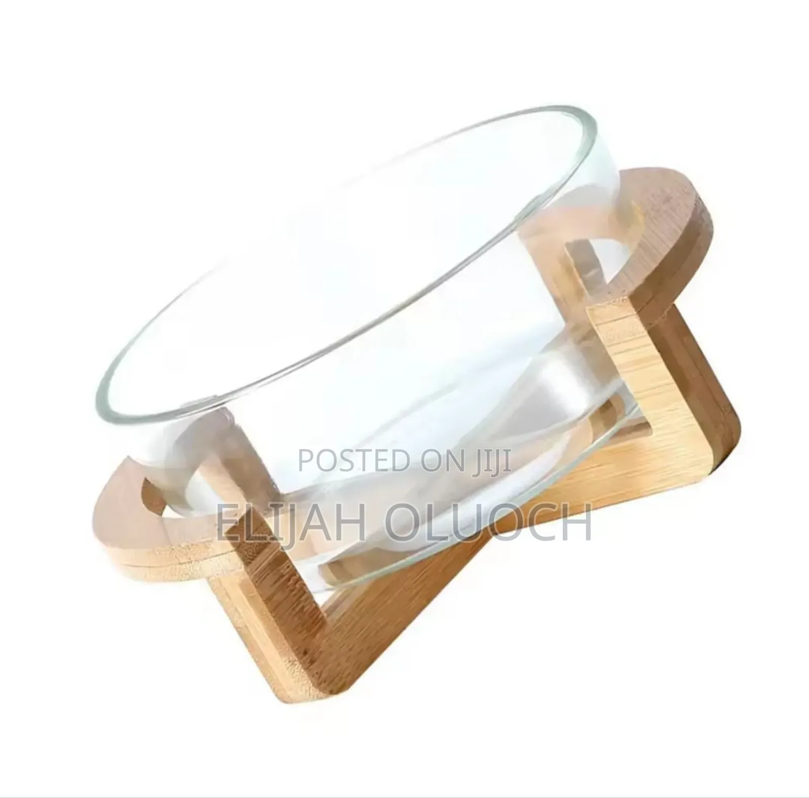 *🔴 Borosilicate Glass Salad Bowl*

✅Material: Glass With Wooden Base