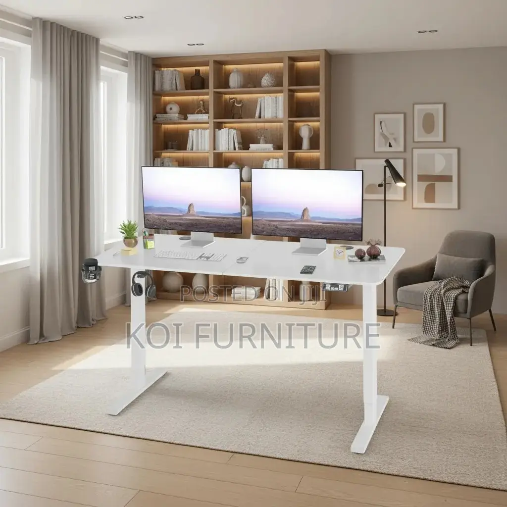 Office Desk:1.2m Electric Height Adjustable Sit-Stand Desk With Memory