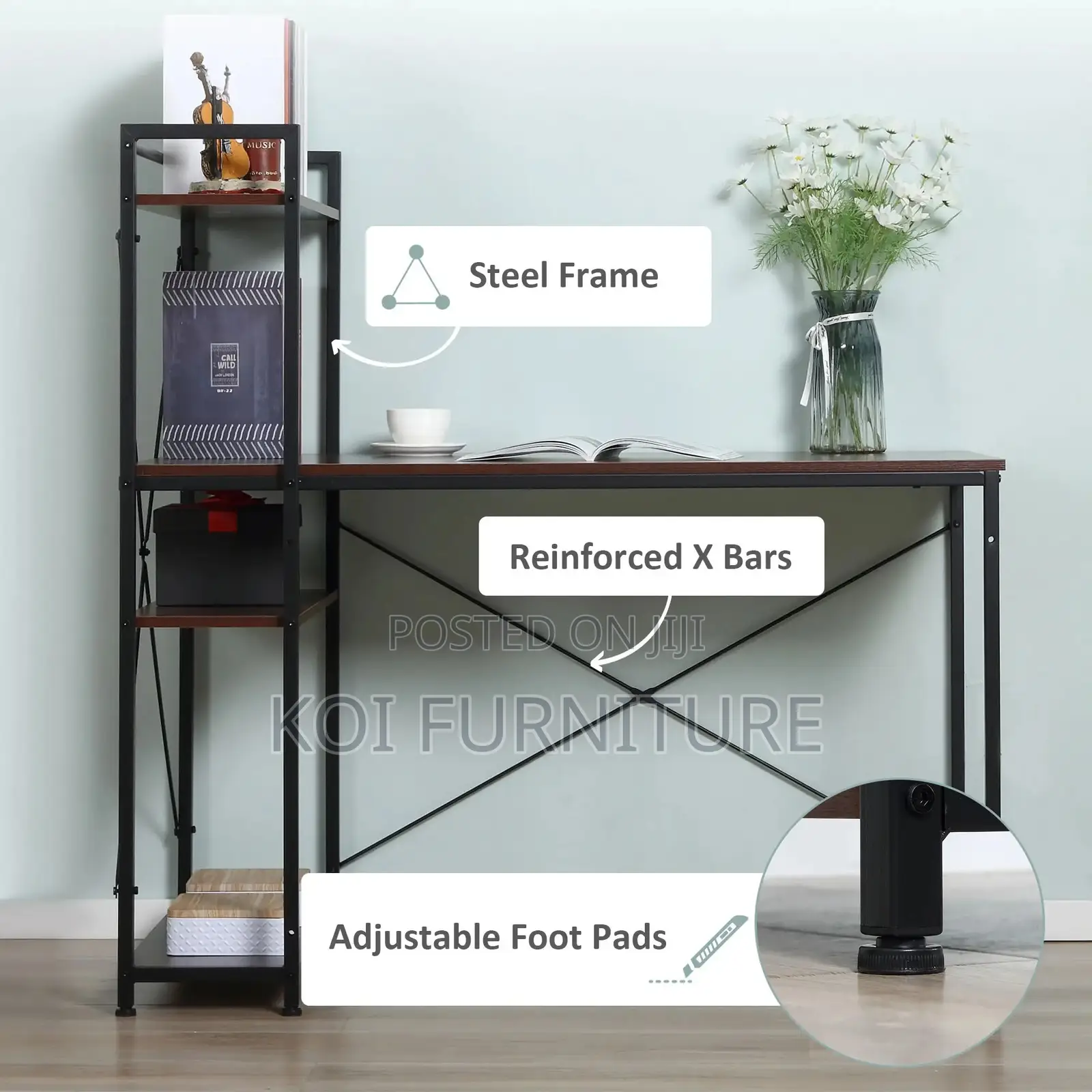 Office Desk : Office Computer Desk With Storage Shelves