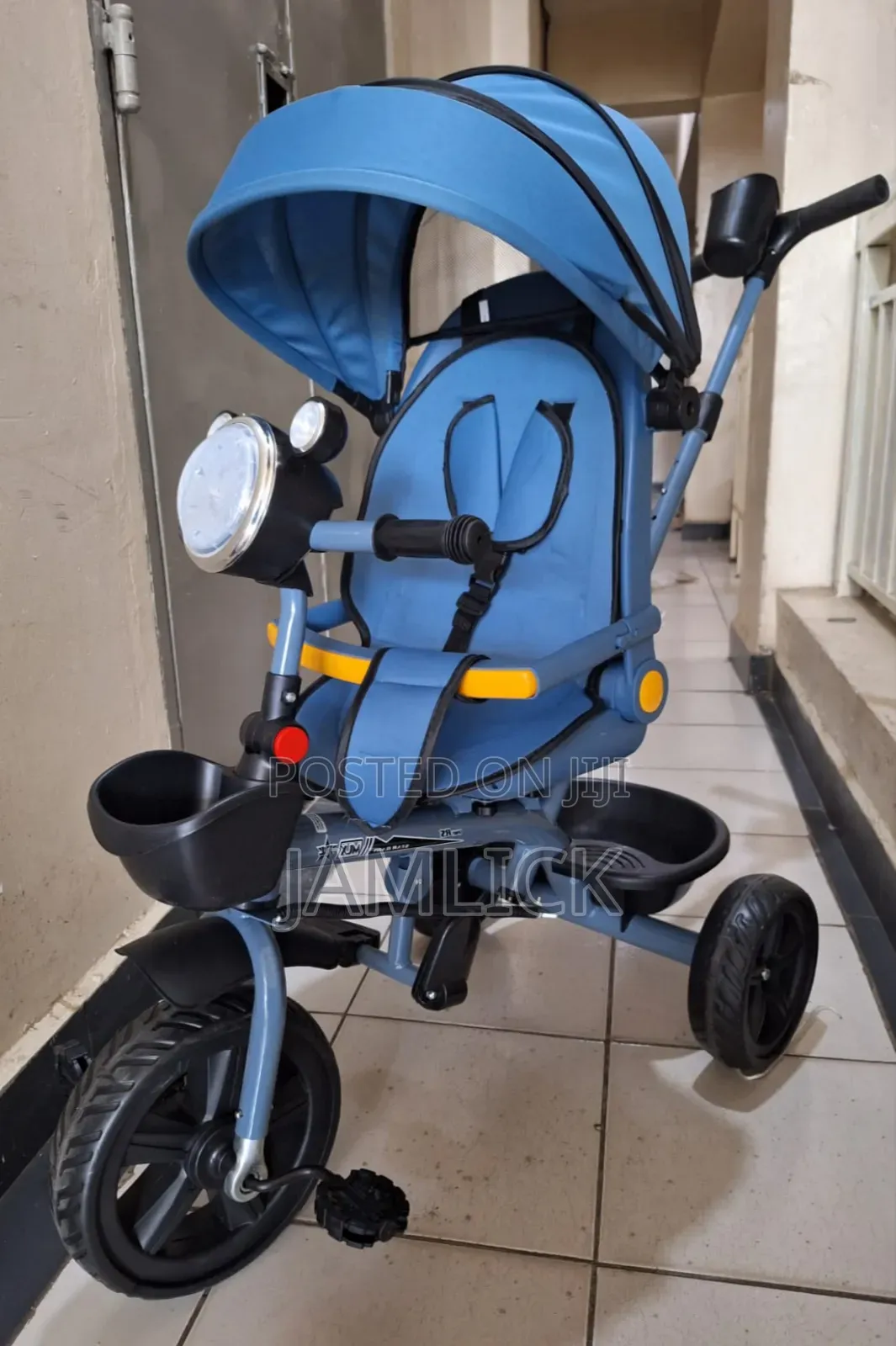 Tricycle With Umbrella Canopy and Push Handle for Kids - G