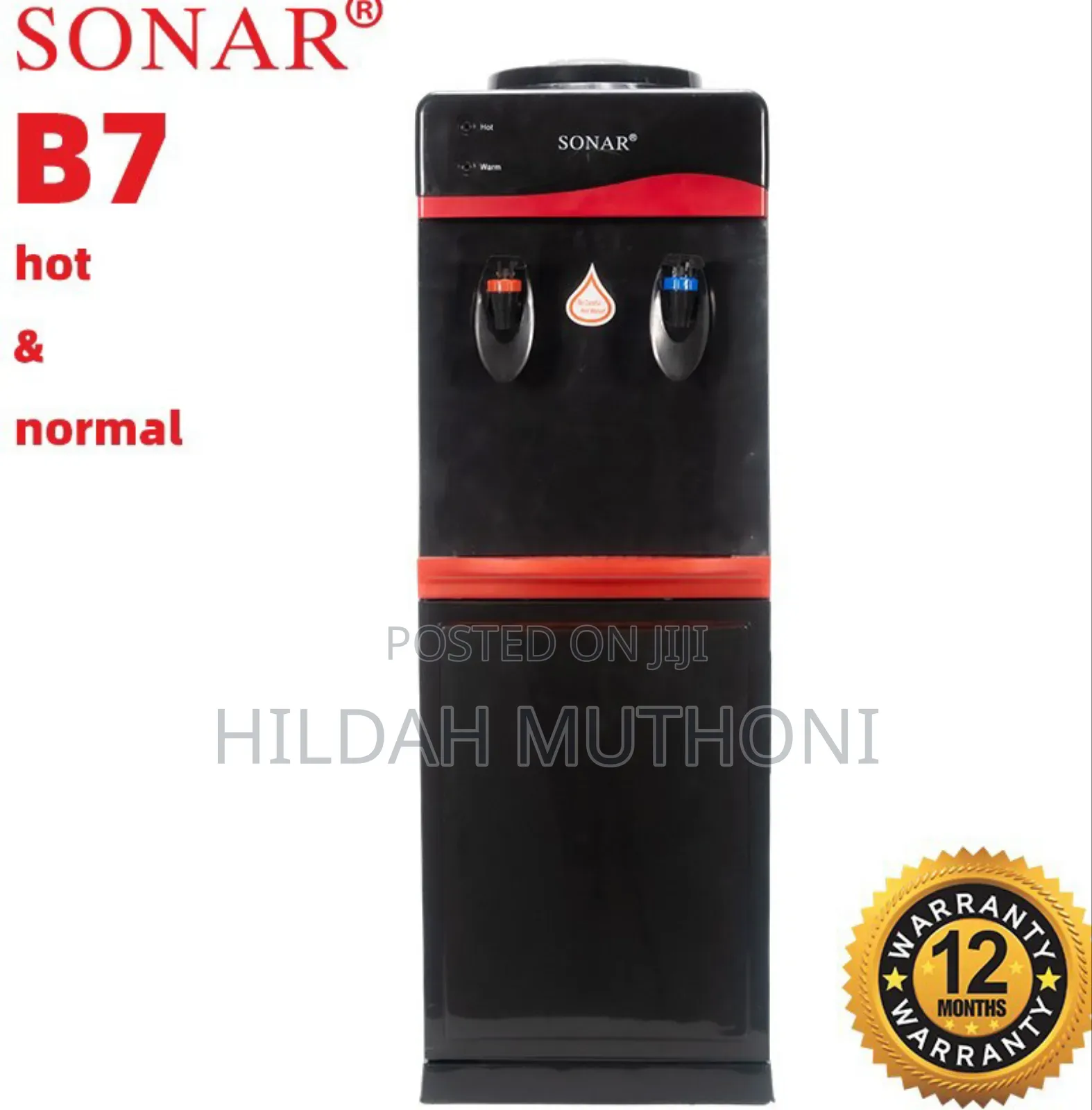 Black Sonar B7 Hot and Normal Free Standing Water Dispenser