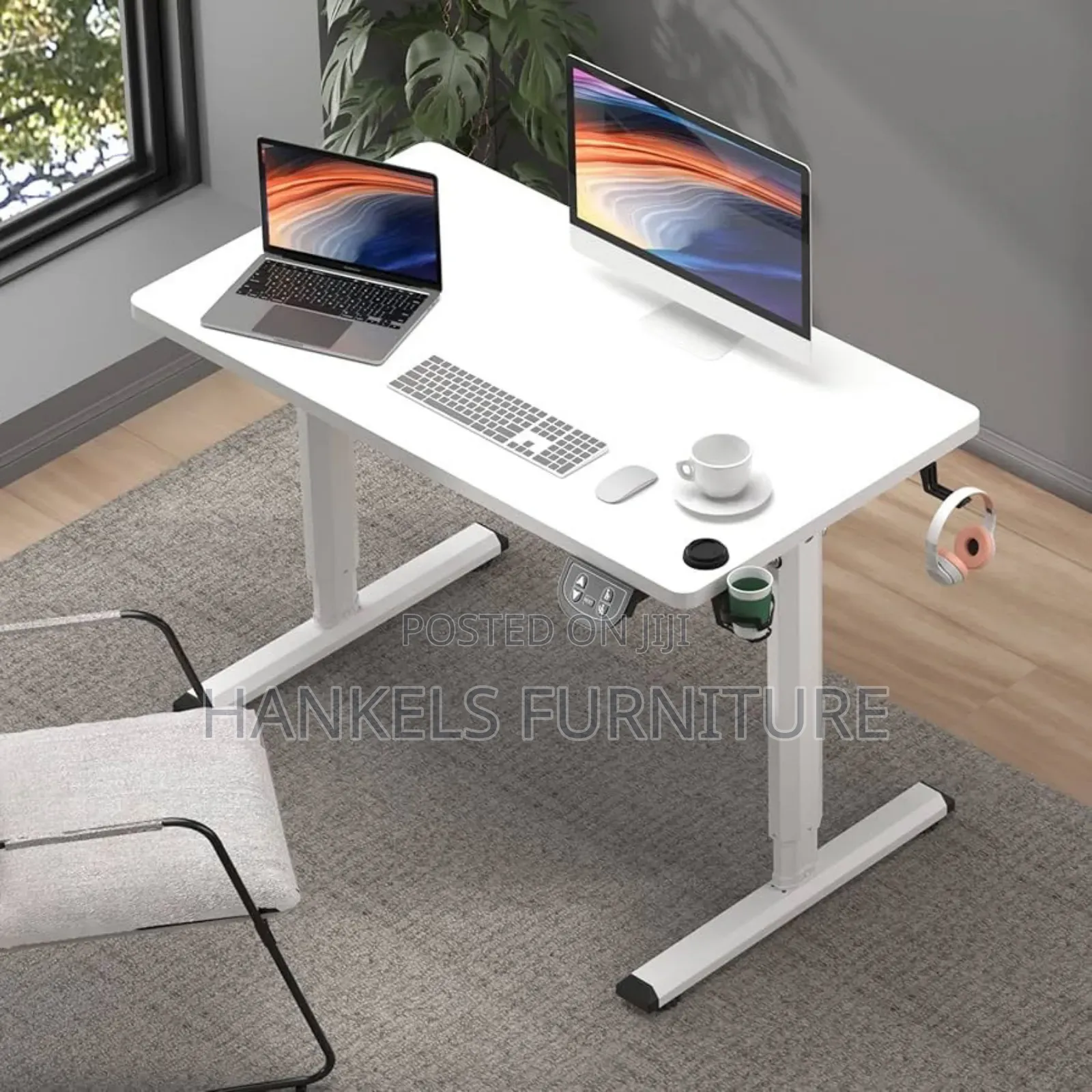 White Smart Sit-Stand Electric Desk – Adjustable Height Workstation