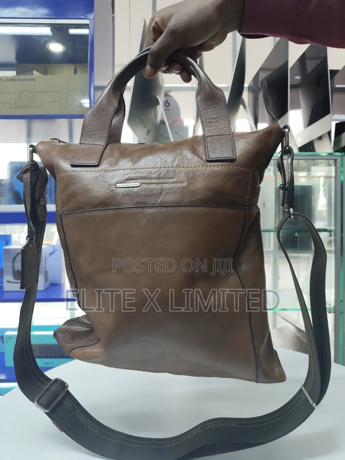 Brown Leather Shoulder Bag (14.0 Inches)