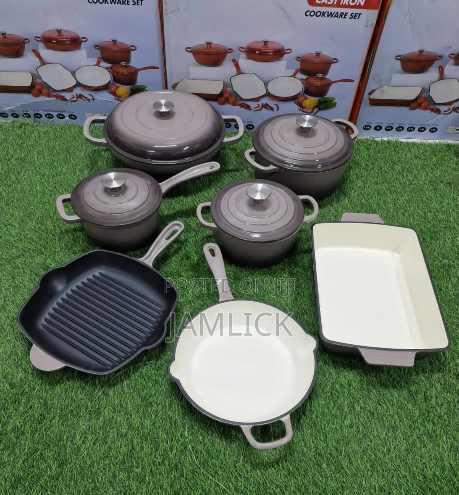 13 PCS Set Premium Enamel Coated Cast Iron Cookware – Jm