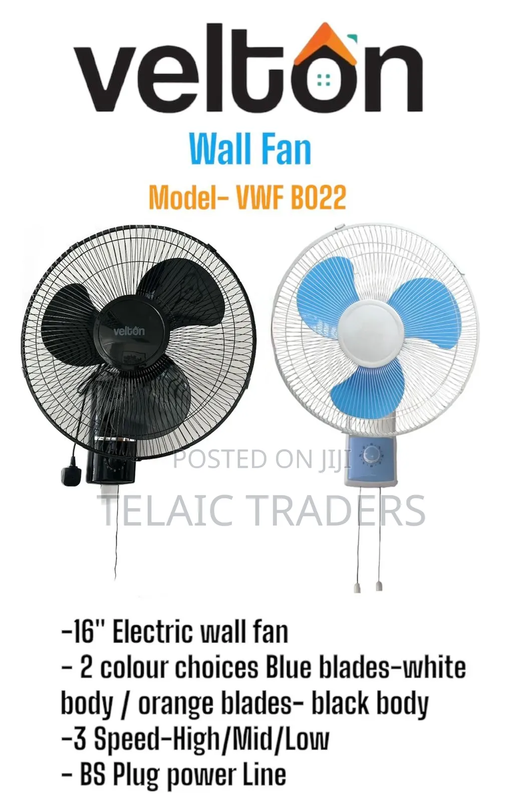 Velton 16 Inches Wall Fan