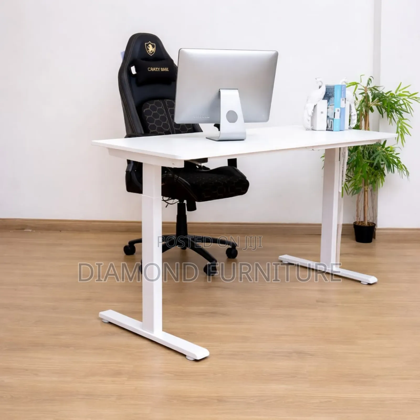 1.4m Electric Height Adjustable Standing Desk | White Office Desk