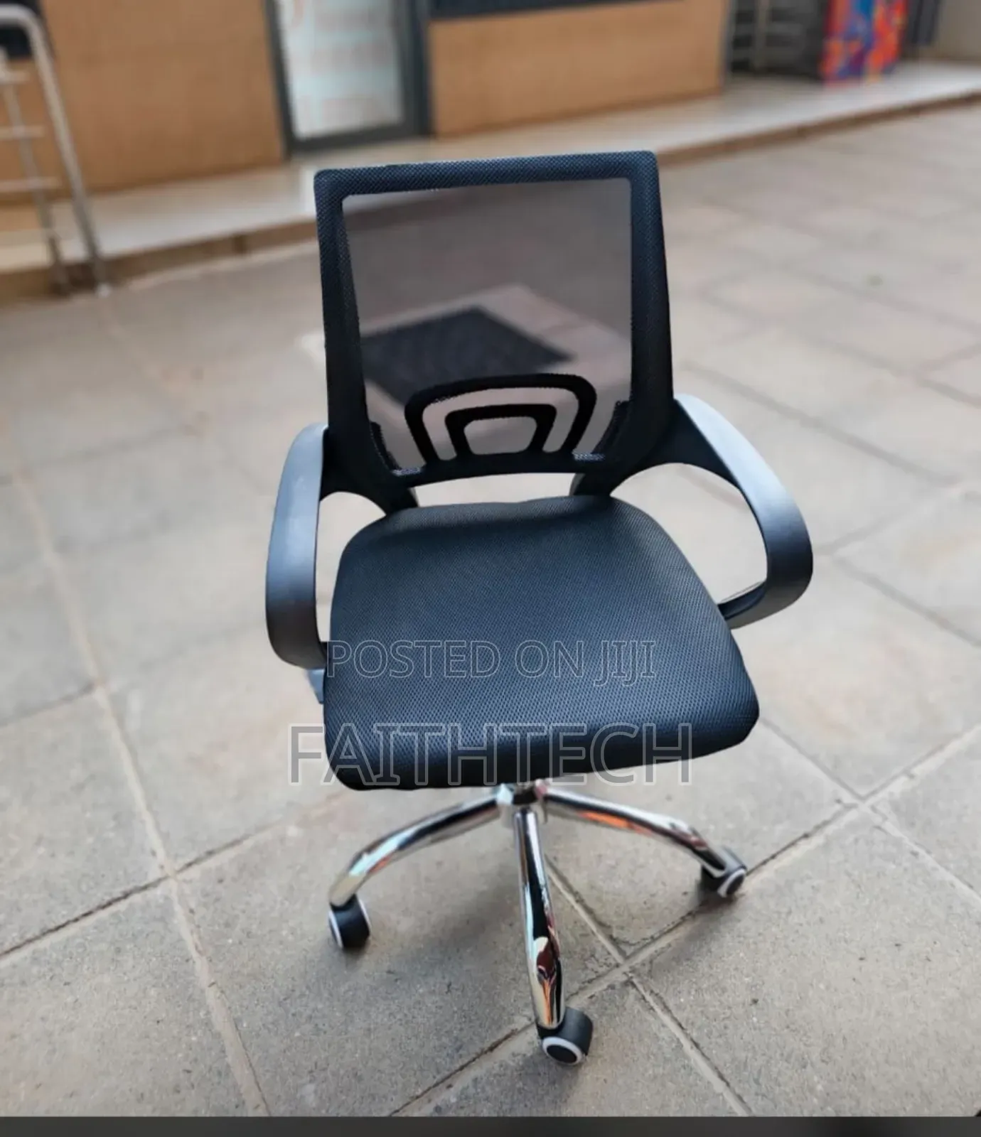 Secretarial Mesh Office Chair Ergonomic Fabric Seat
