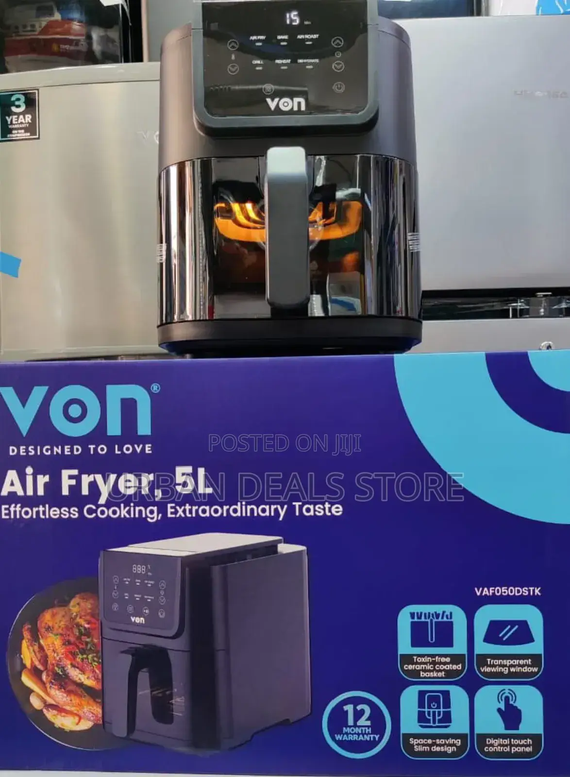 Von 5litres Digital Slim Design Air Fryer