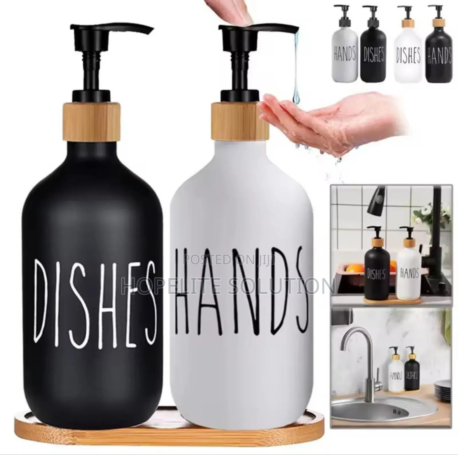 Hands and Dishes Dispenser Set With Stand