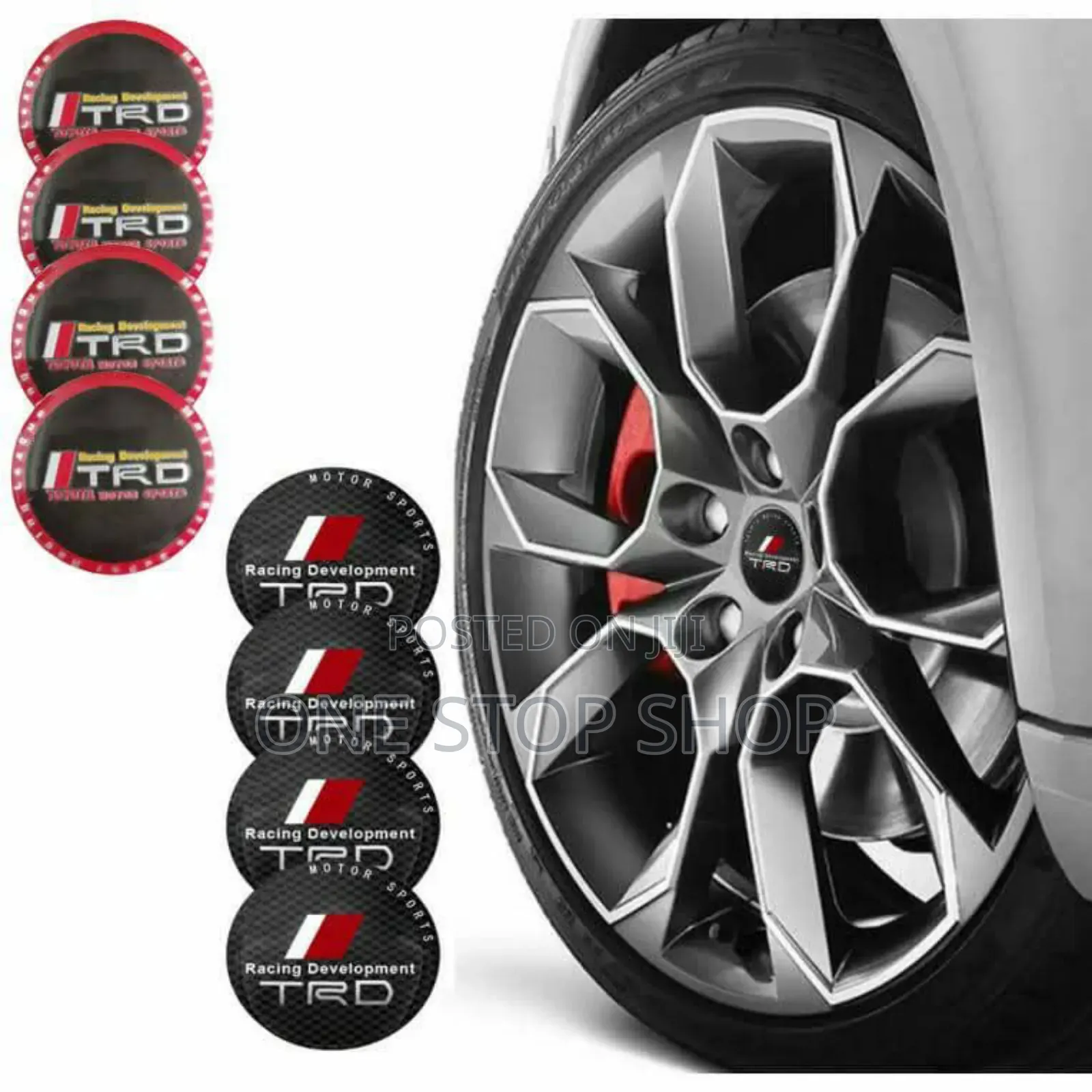 4pc TRD Toyota Universal Selfadhesive Stickon Branded Rim Cap Stickers