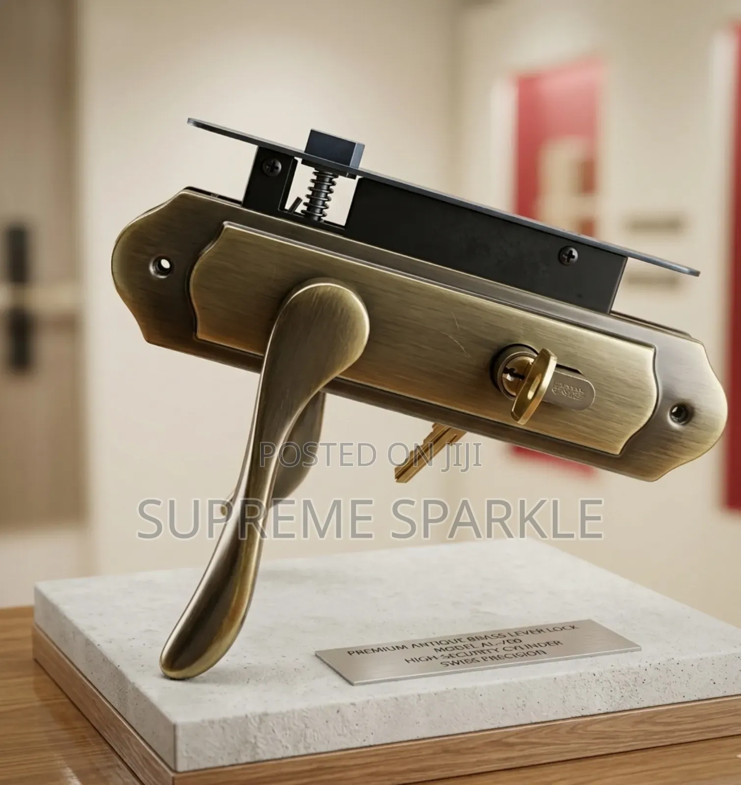 GJS Antique Brass Lever Lock (Model Al-700)