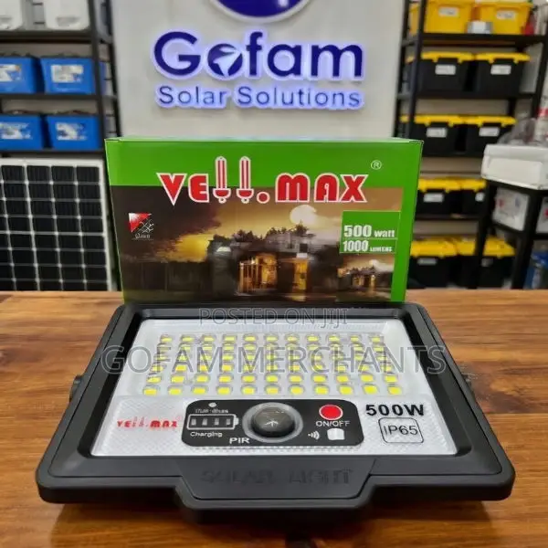 Velmax 500watts Solar Flood Light With Motion Sensor