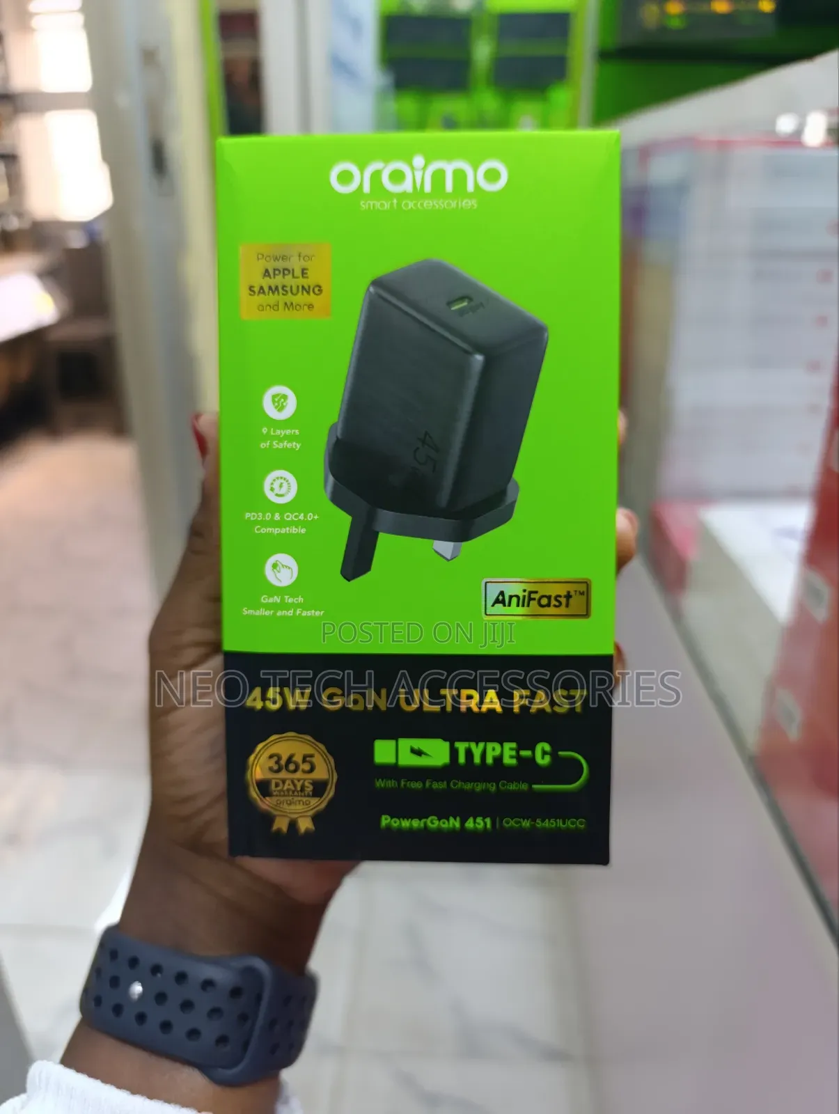 Oraimo Powergan 451 45w Gan Ultra Fast Wall Charger