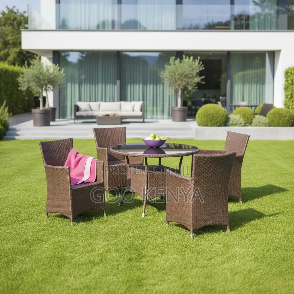 Home Outdoor Furniture; 4-piece Rattan Outdoor Furniture Set – Garden