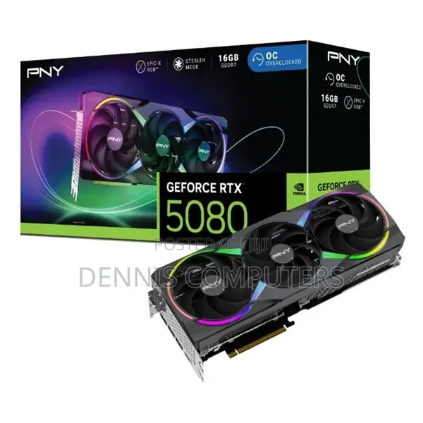 Pny Geforce RTX 5080 Argb Epic-X RGB Oc Triple Fan 16gb Gddr7 Graphics