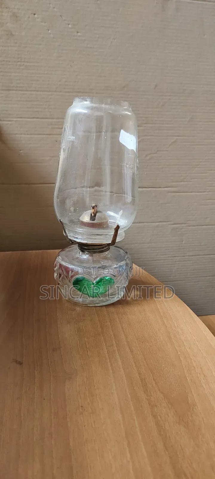 A Small Vintage-Style Kerosene (Oil) Lamp.
