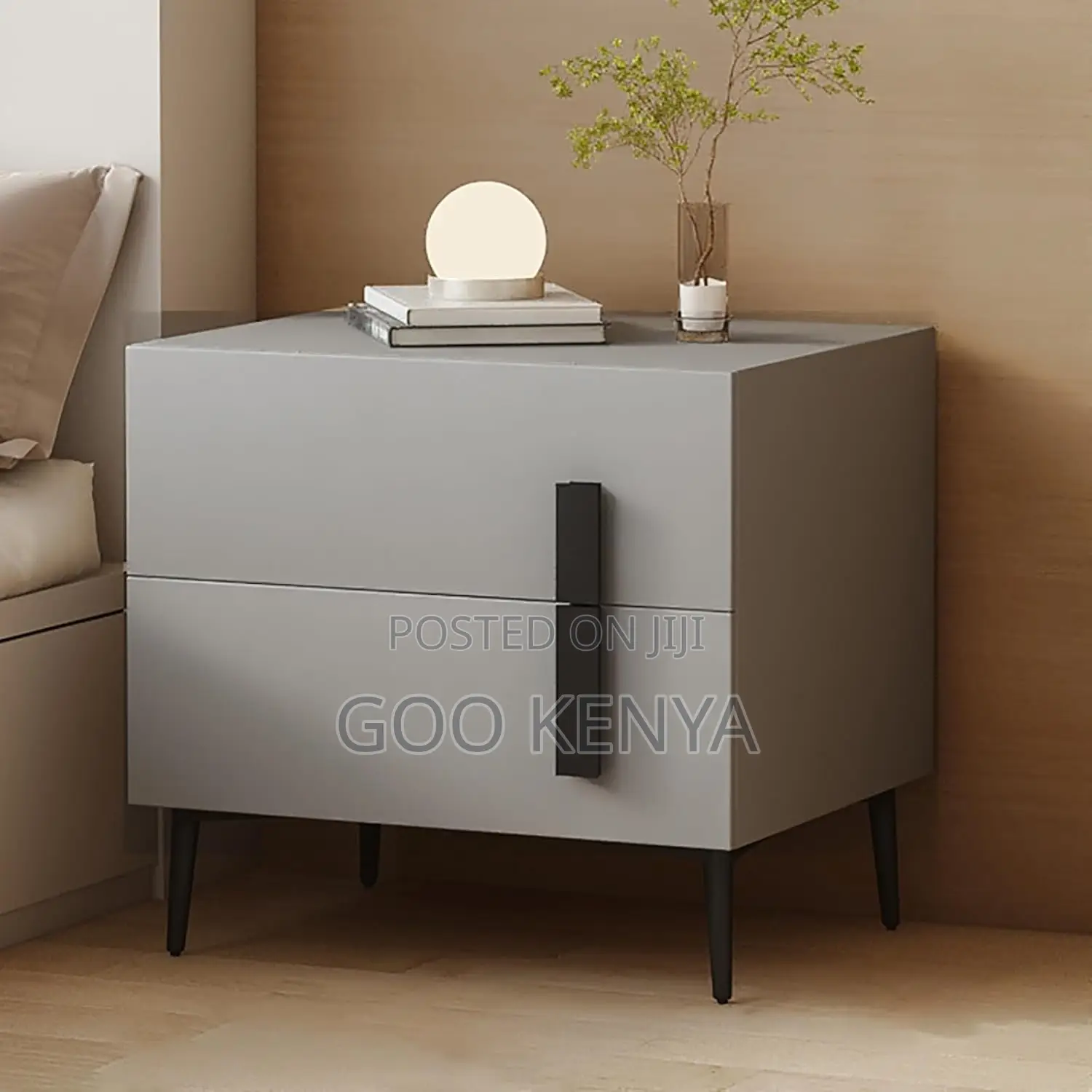 Home Cabinet; Wooden Nightstand Table With 2 Spacious Drawers