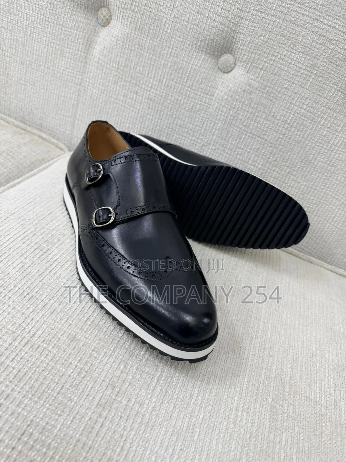 Quality Leather Men Double Monks Casual Rubber Sole Shoes