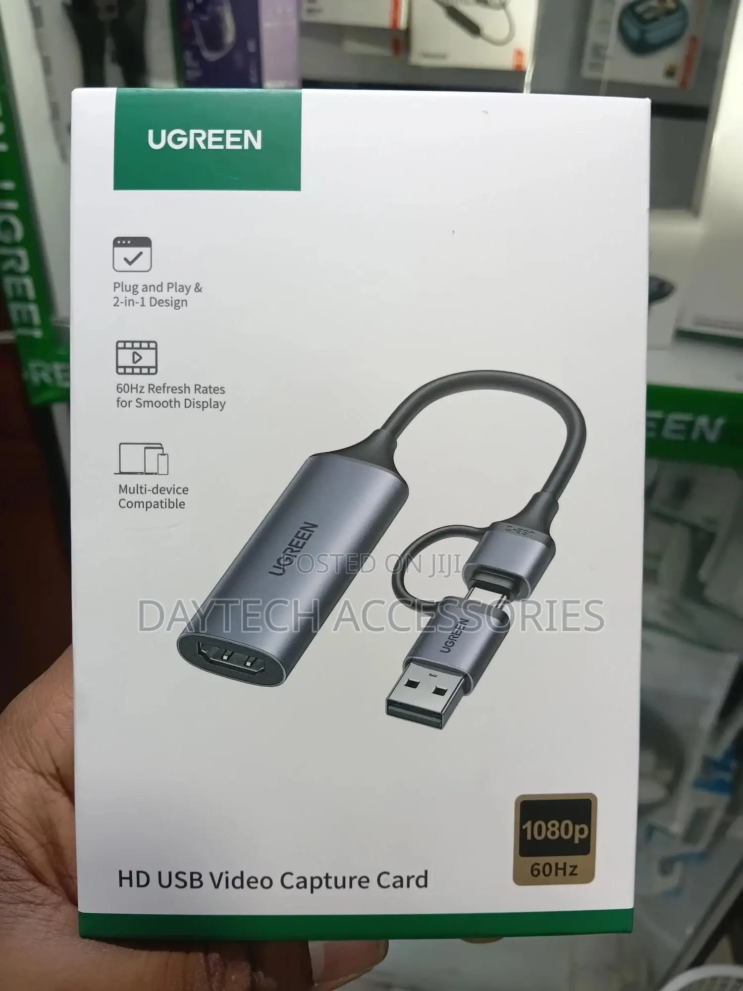 Ugreen Cm176 Full Hd 1080p 60fps Capture Card Hdmi to Usb a/Type C