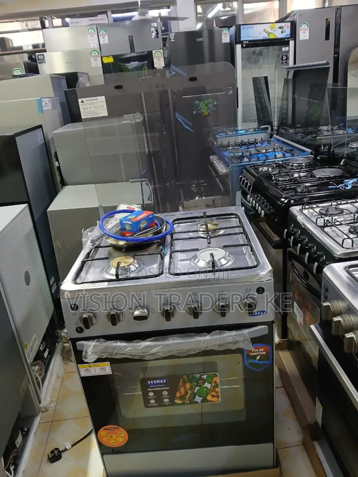 Ecomax Lx880 60*60cm 3g +1e Standing Cooker With Electric Oven Silver
