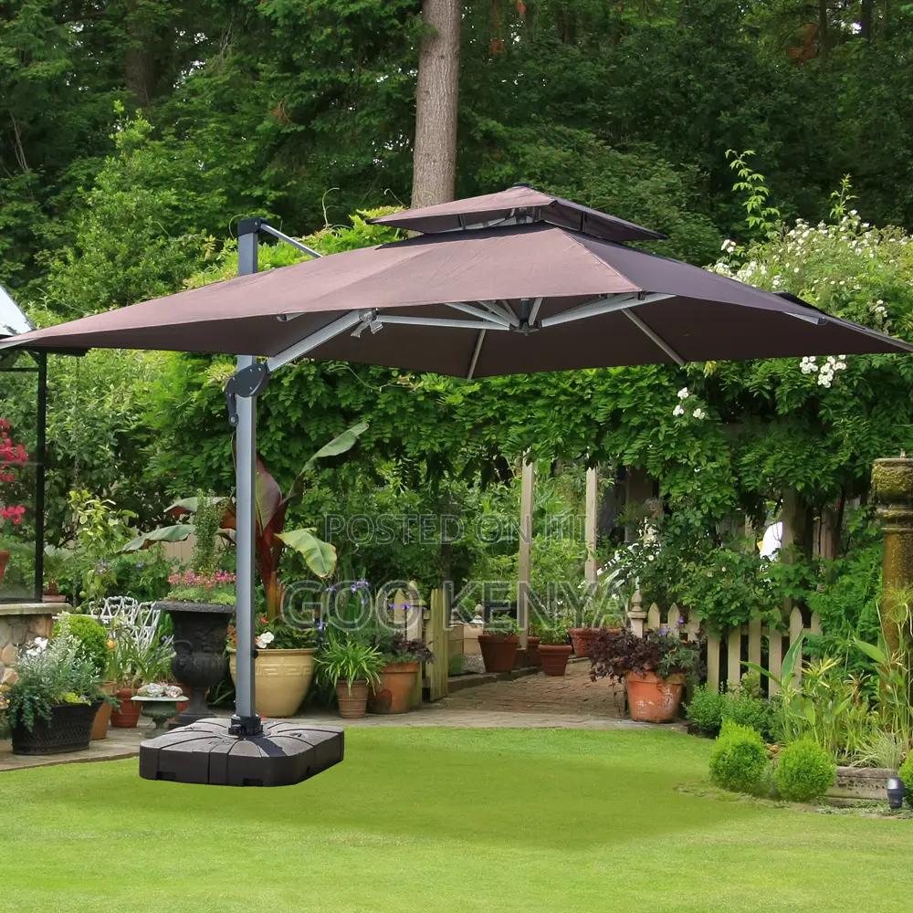 Home Sun Umbrella; Solar Powered Garden Umbrella – Outdoor Sun Shade