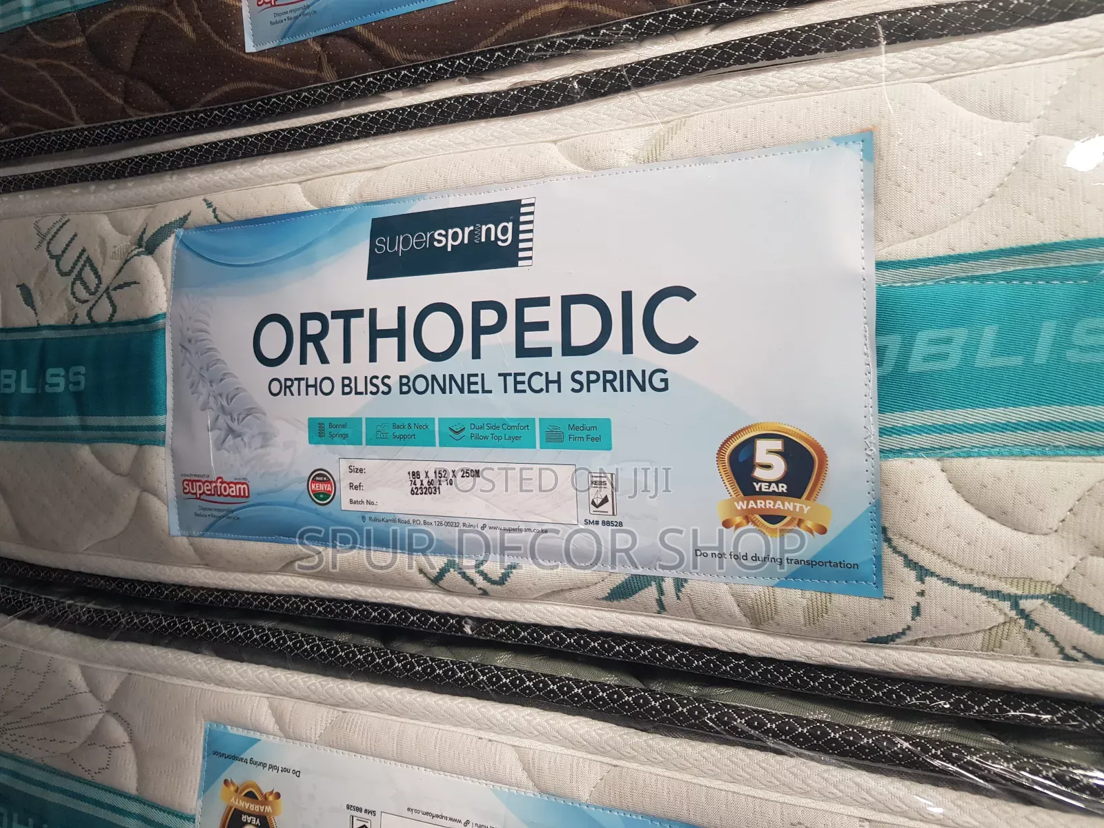 5×6 Orthobliss Spring Mattress 10 Inches