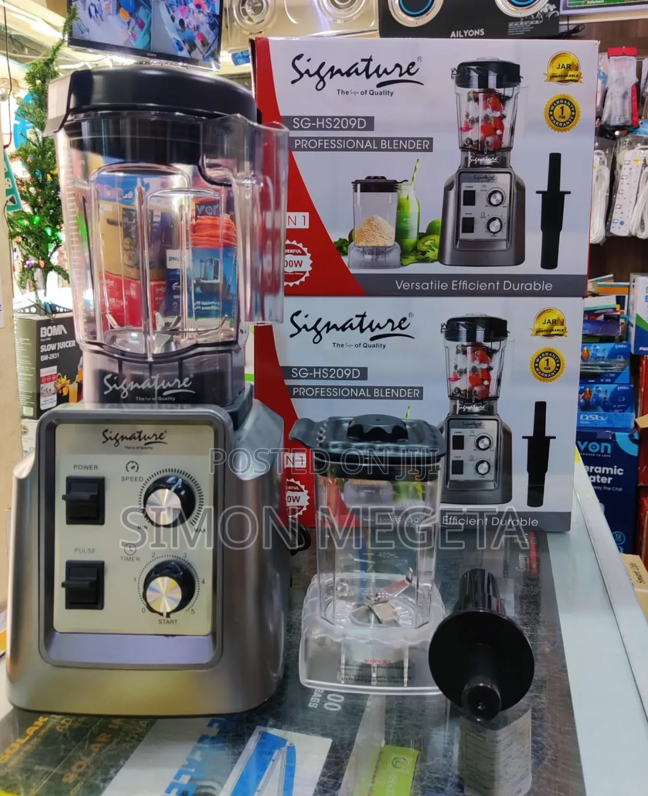 *Signature Commercial 2in1 Blender With 2 Jars(2lt+800ml) 1800w Sh-2