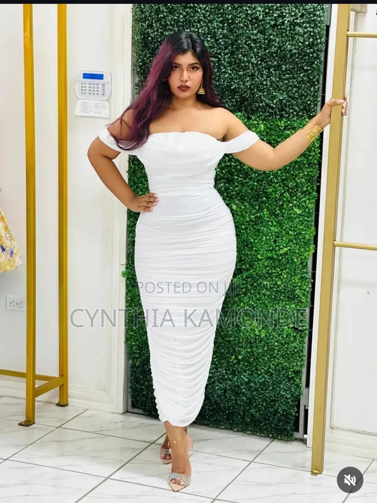 Offshoulder Bodycon Mesh Dress