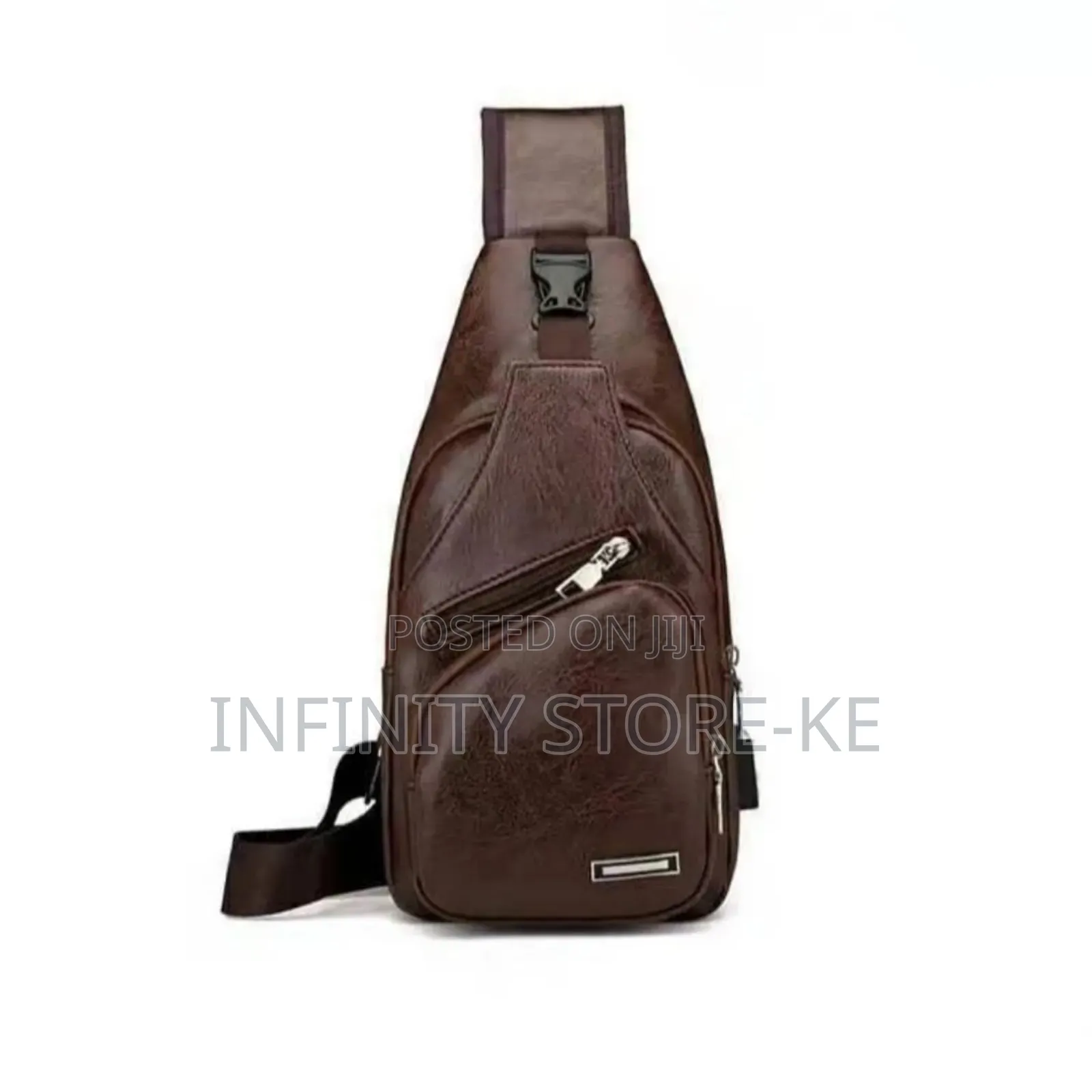Fashion Men Chest Bag Pu Leather Usb Charging