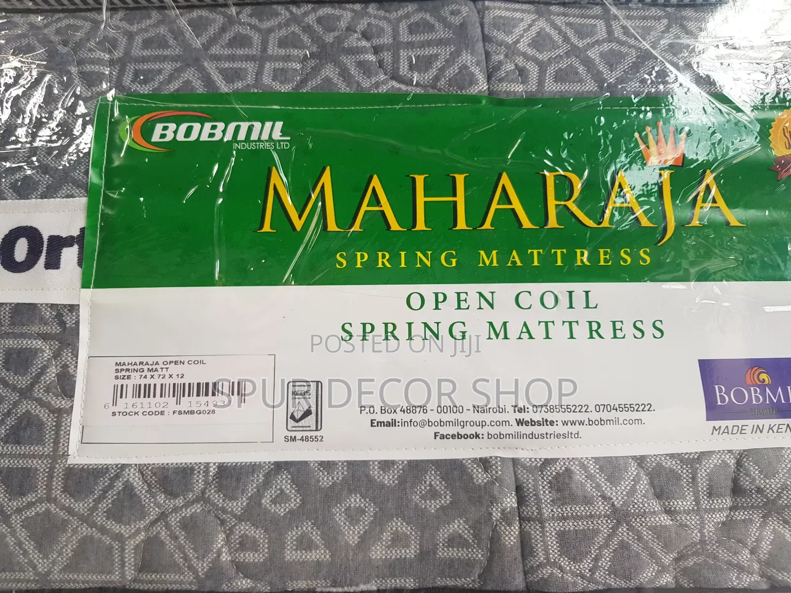 6×6 12 Inches Maharaja Spring/Orthopaedic Mattress