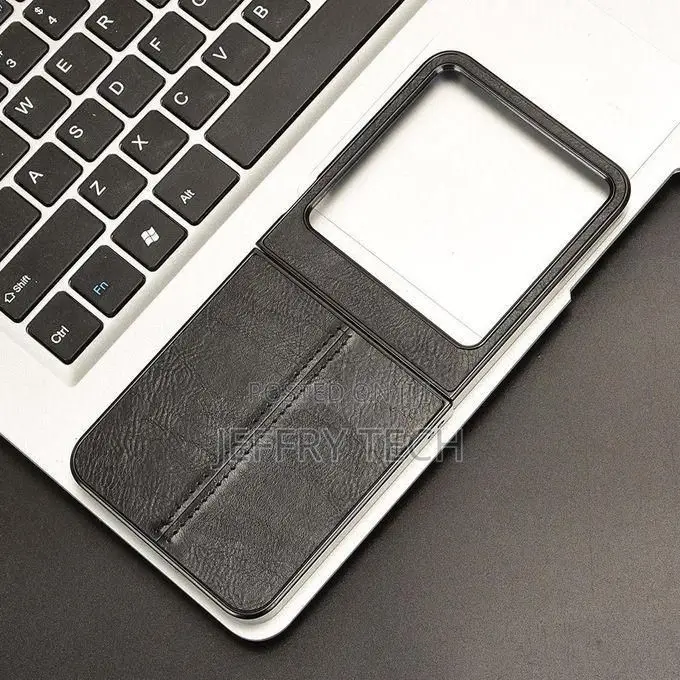 For Tecno Phantom v Flip2 High-End Luxury Leather Phone Case Black