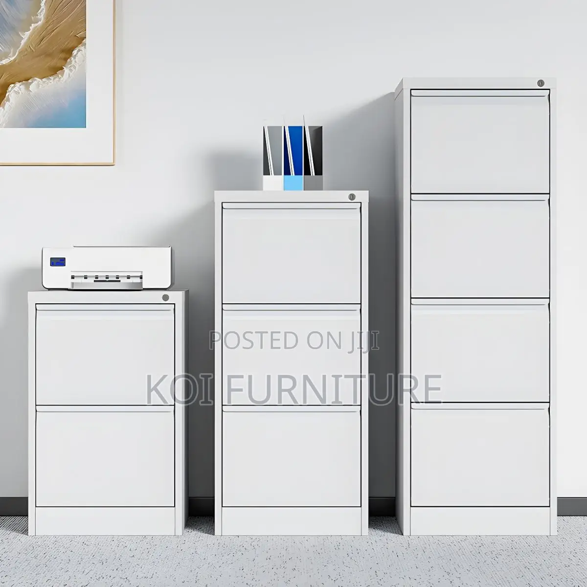 Office Cabinet : Steel White Filing Cabinet 4 Drawer