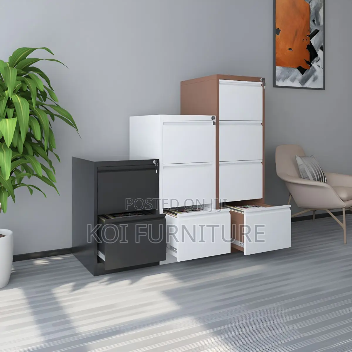 Office Cabinet : Steel White Filing Cabinet 4 Drawer