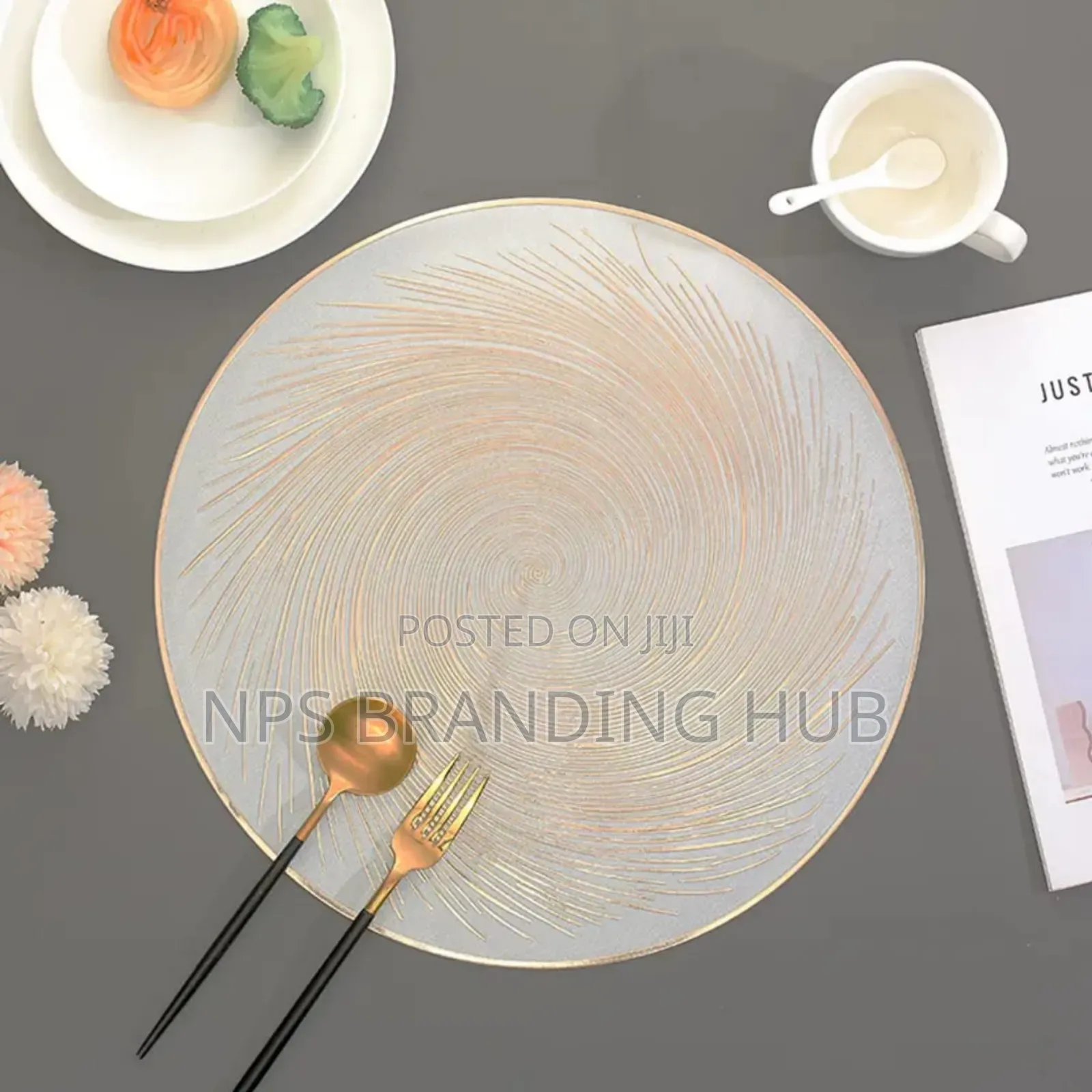 6pcs PVC Non-Woven, Waterproof Table Mats Material: PVC Eh