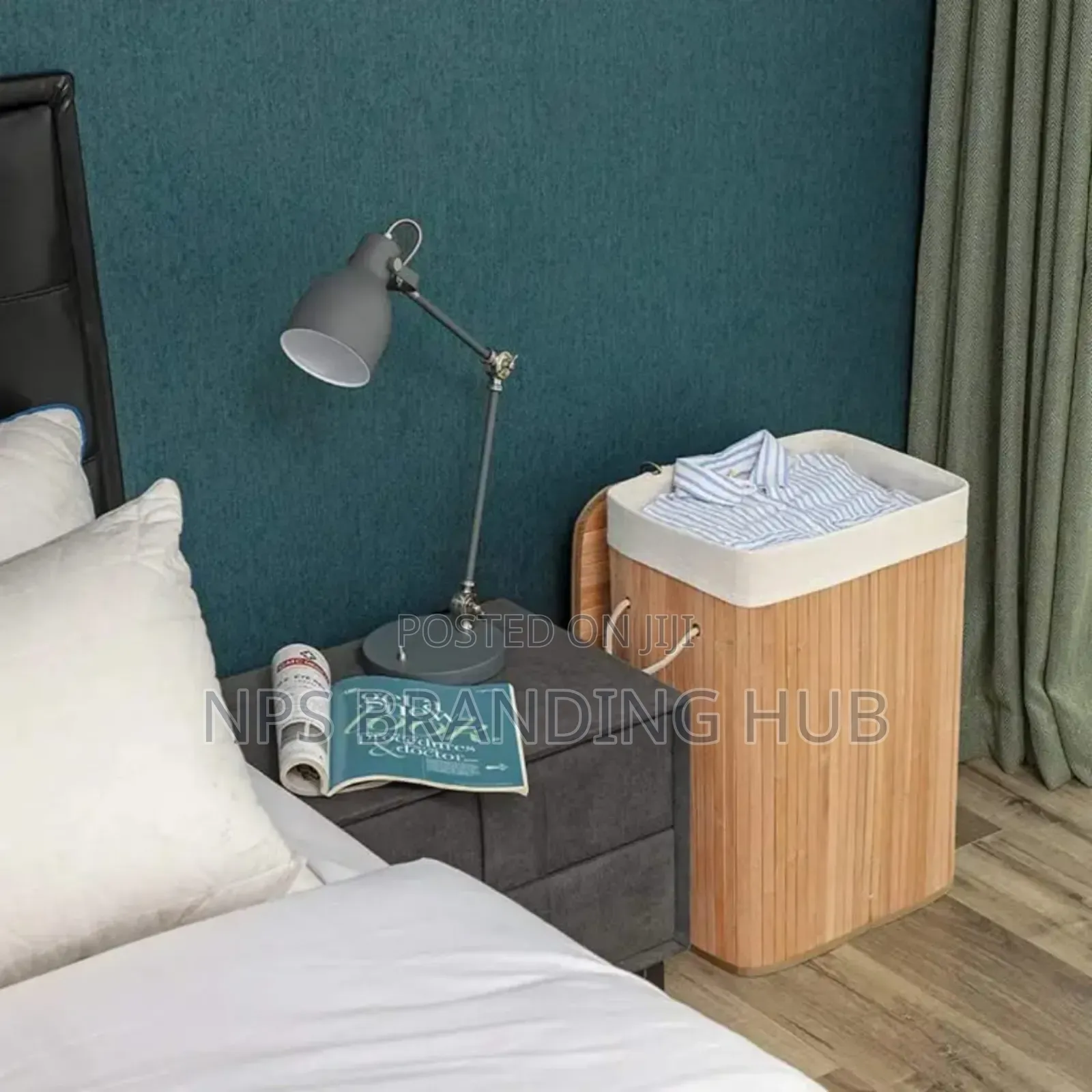 Foldable Bamboo Wooden Basket 50*30*40cm Eh